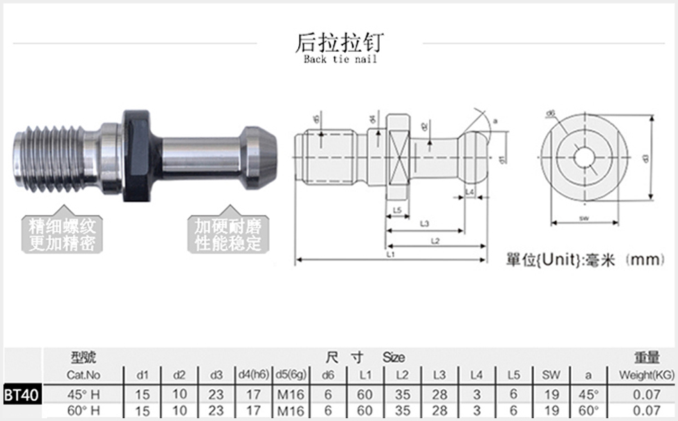bt40后拉拉釘規格尺寸圖