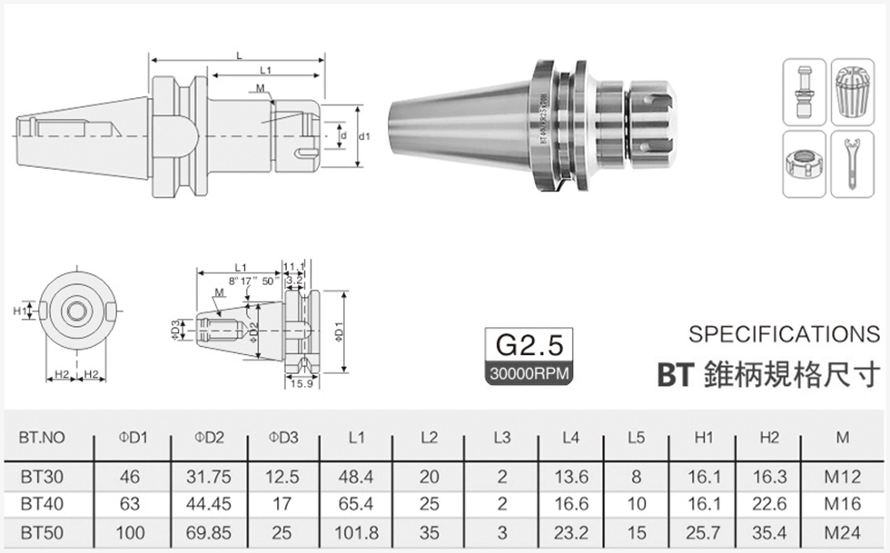 bt錐柄規格尺寸圖